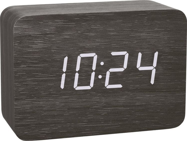 Produktbild: TFA Dostmann 60.2549.01 Funk Wecker Holz, Schwarz Alarmzeiten 1