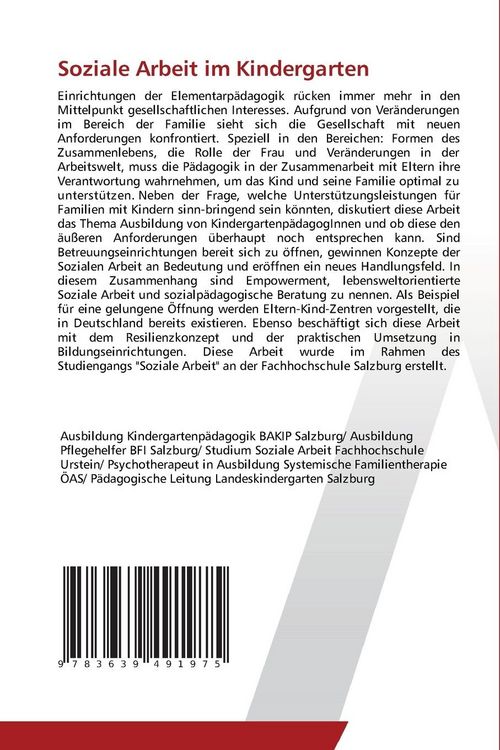 Produktbild: Soziale Arbeit im Kindergarten