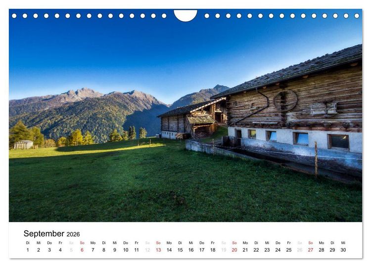 Produktbild: Bergbauernh&ouml;fe im Ultental (Wandkalender 2026 DIN A4 quer), CALVENDO Monatskalender