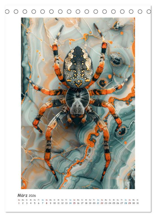 Produktbild: Animalische Mamorkunst (Tischkalender 2026 DIN A5 hoch), CALVENDO Monatskalender