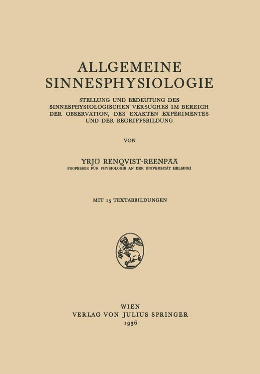 Produktbild: Allgemeine Sinnesphysiologie