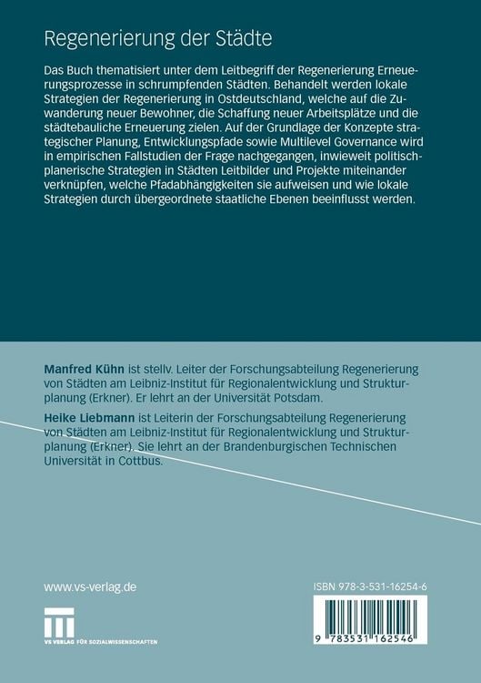 Produktbild: Regenerierung der St&auml;dte