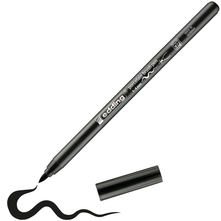 Produktbild: Porzellan-Pinselstift edding 4200, schwarz 1-4 mm