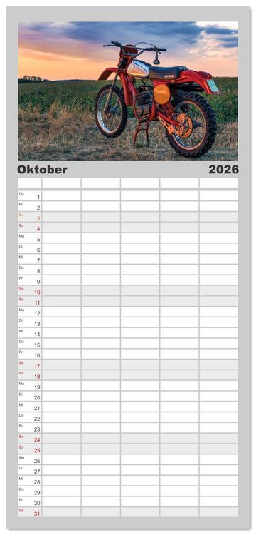 Produktbild: Familienplaner 2026 - Bella Macchina mit 5 Spalten (Wandkalender, 21 x 45 cm) CALVENDO
