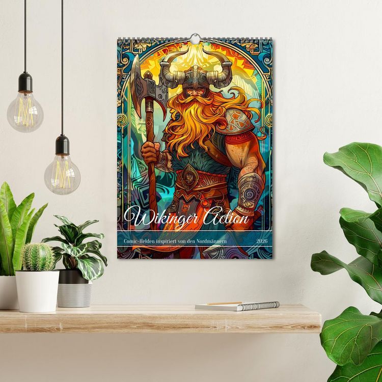 Produktbild: Wikinger Action - Comic-Helden inspiriert von den Nordm&auml;nnern (Wandkalender 2026 DIN A3 hoch), CALVENDO Monatskalender