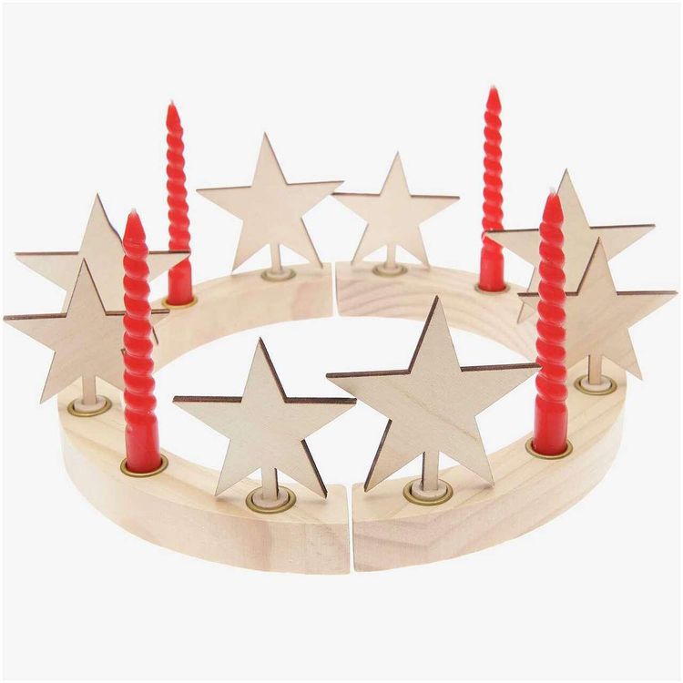 Produktbild: Holzfiguren f&uuml;r Adventskranz, Stern natur,