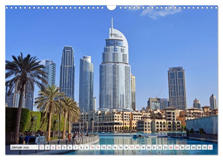 Produktbild: Die EMIRATES zwischen Dubai und Abu Dhabi (Wandkalender 2026 DIN A3 quer), CALVENDO Monatskalender