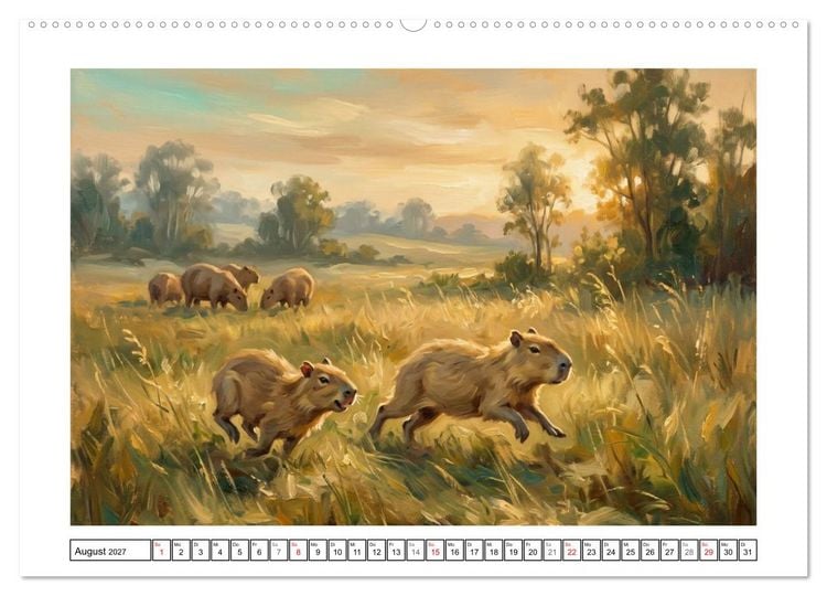 Produktbild: Capybara &ndash; Ein Nachmittag am Fluss (Wandkalender 2027 DIN A2 quer), CALVENDO Monatskalender
