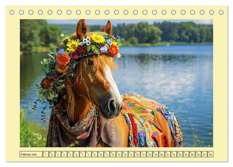 Produktbild: Pferde-Fashion. Modische Highlights auf Hufen (Tischkalender 2026 DIN A5 quer), CALVENDO Monatskalender