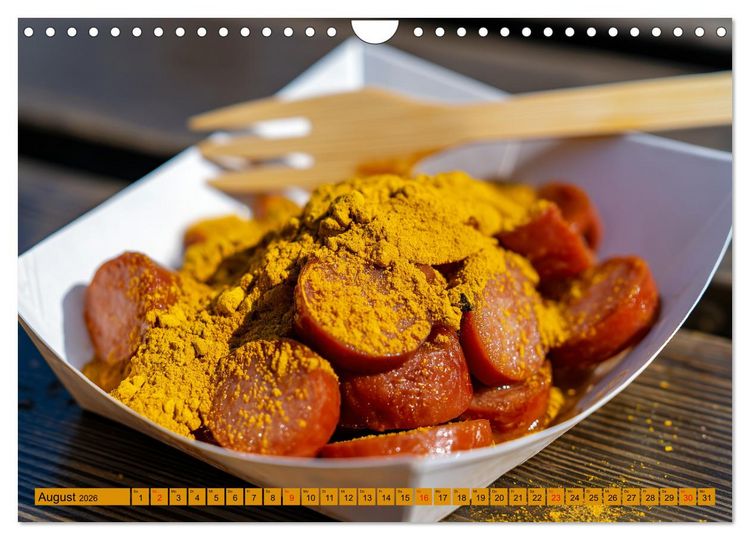 Produktbild: Currywurst Kalender - Das Berliner Kultgericht f&uuml;r Fleischliebhaber (Wandkalender 2026 DIN A4 quer), CALVENDO Monatskalender
