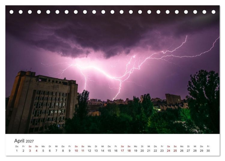 Produktbild: Gewitter - atemberaubende Naturschauspiele (Tischkalender 2027 DIN A5 quer), CALVENDO Monatskalender