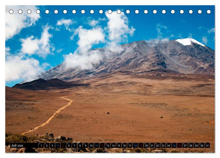 Produktbild: Kilimanjaro - das Dach Afrikas (Tischkalender 2026 DIN A5 quer), CALVENDO Monatskalender