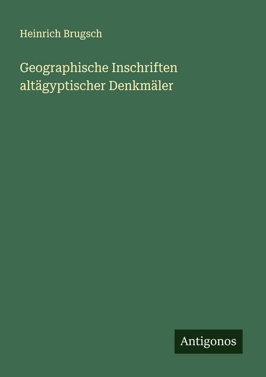 Produktbild: Geographische Inschriften alt&auml;gyptischer Denkm&auml;ler