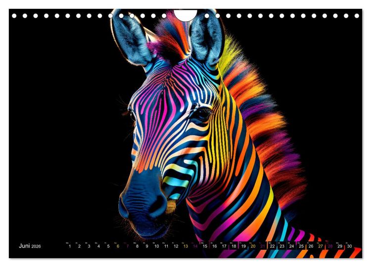Produktbild: ZEBRAS - Modern Art (Wandkalender 2026 DIN A4 quer), CALVENDO Monatskalender