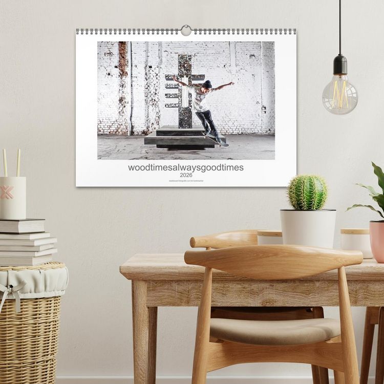 Produktbild: woodtimesalwaysgoodtimes - skateboard fotografie von tim korbmacher (Wandkalender 2026 DIN A3 quer), CALVENDO Monatskalender