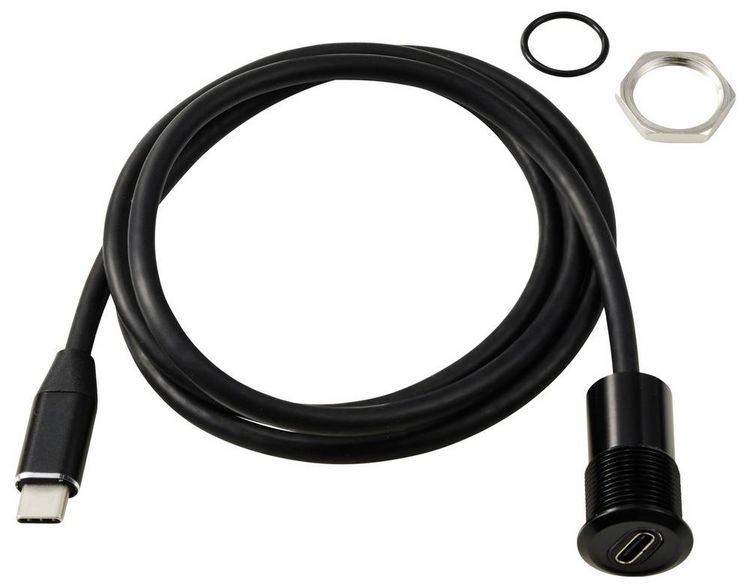 Produktbild: TRU COMPONENTS USB-C&reg; (3.1) Buchse/Stecker 1m Kabel schwarz TC-13376328 Inhalt: 1St.