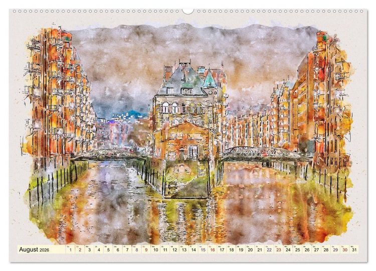 Produktbild: Hamburg - malerische Metropole (hochwertiger Premium Wandkalender 2026 DIN A2 quer), Kunstdruck in Hochglanz