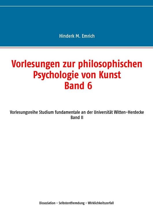 Produktbild: Vorlesungen zur philosophischen Psychologie von Kunst. Band 6