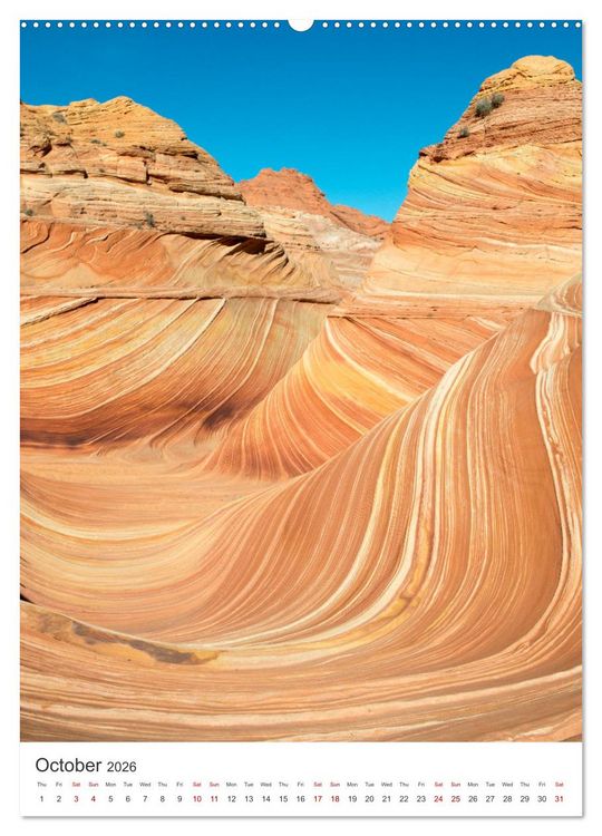 Produktbild: Paria Canyon The Wave (High Quality Premium Wall Calendar 2026 DIN A2 portrait),CALVENDO 12 Month Wall Calendar