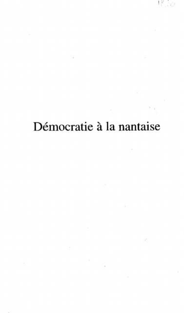 Produktbild: Democratie a la nantaise