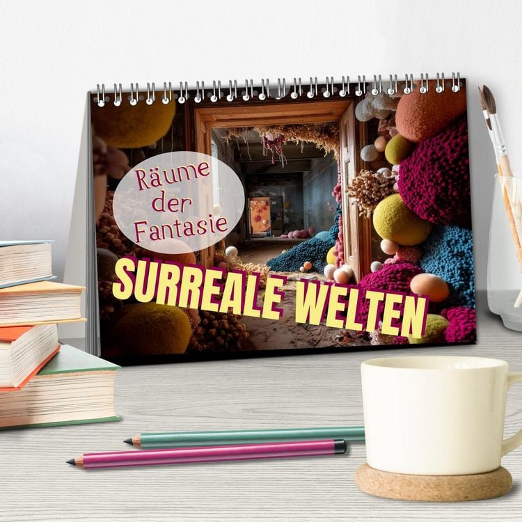 Produktbild: Surreale Welten. R&auml;ume der Fantasie (Tischkalender 2026 DIN A5 quer), CALVENDO Monatskalender