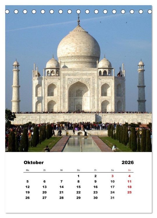 Produktbild: Indien erleben (Tischkalender 2026 DIN A5 hoch), CALVENDO Monatskalender