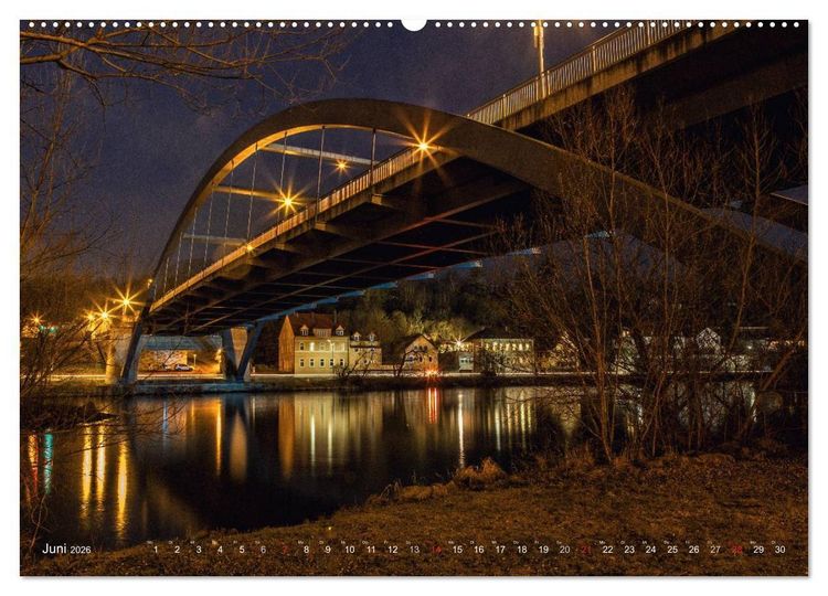 Produktbild: Unterfranken bei Nacht (hochwertiger Premium Wandkalender 2026 DIN A2 quer), Kunstdruck in Hochglanz