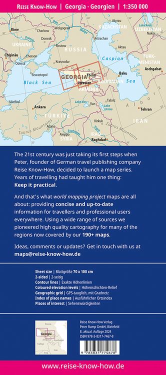 Produktbild: Reise Know-How Landkarte Georgien / Georgia (1:350.000)