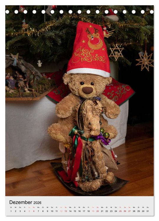 Produktbild: Travelling Teddy liebt es Bunt (Tischkalender 2026 DIN A5 hoch), CALVENDO Monatskalender