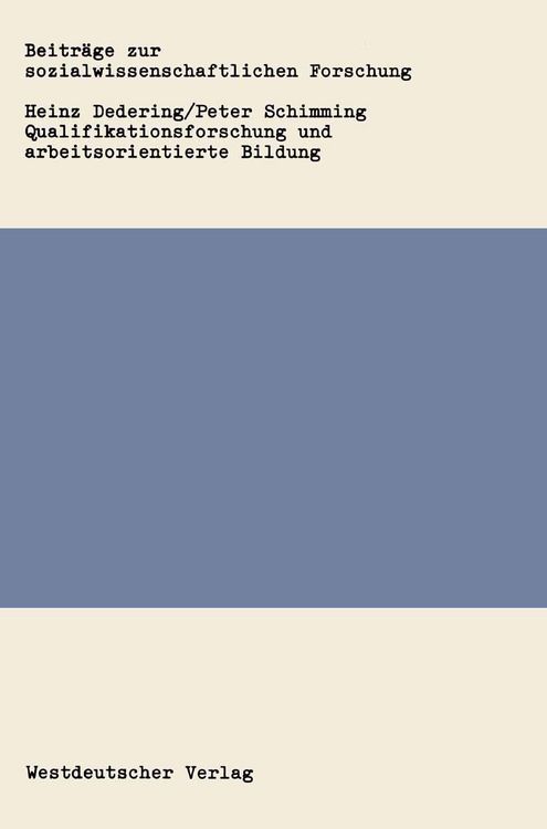 Produktbild: Qualifikationsforschung und arbeitsorientierte Bildung