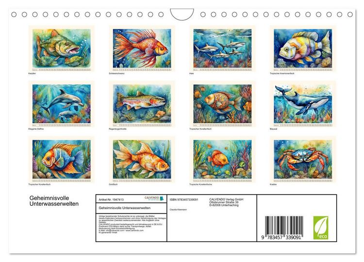 Produktbild: Geheimnisvolle Unterwasserwelten (Wandkalender 2026 DIN A4 quer), CALVENDO Monatskalender