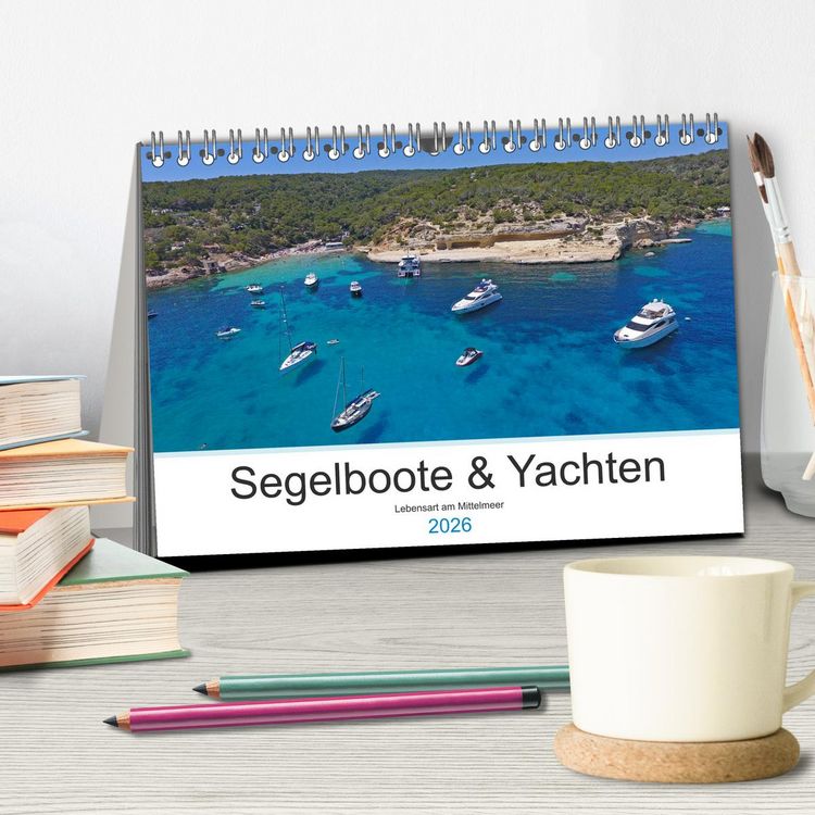 Produktbild: Segelboote und Yachten - Lebensart am Mittelmeer (Tischkalender 2026 DIN A5 quer), CALVENDO Monatskalender