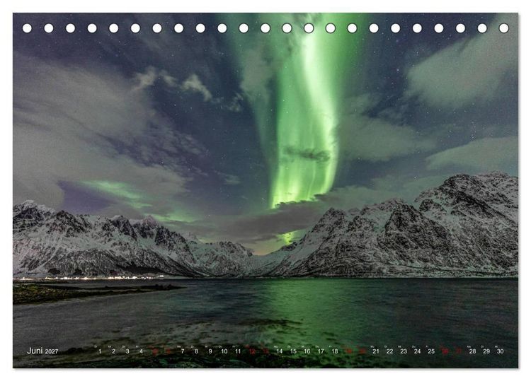 Produktbild: Aurora Borealis - Lichter des Nordens (Tischkalender 2027 DIN A5 quer), CALVENDO Monatskalender