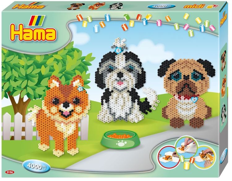 Produktbild: Hama 3157 - Geschenkpackung Hundefreunde, Bügelperlen midi, 4000 Stück
