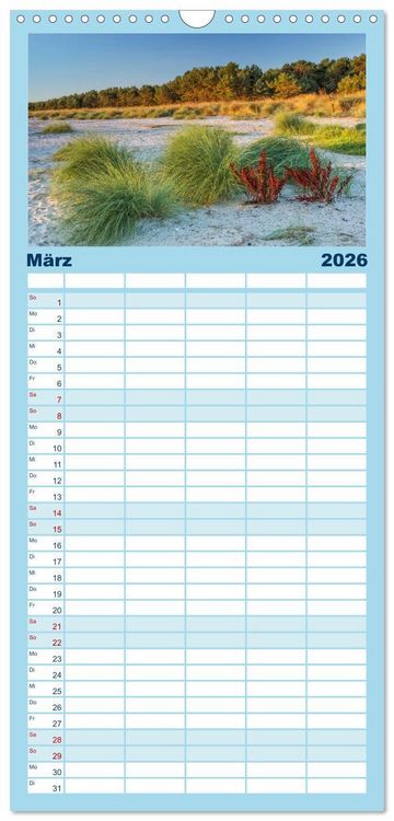 Produktbild: Familienplaner 2026 - Fischland-Dar&szlig;-Zingst Impressionen der Halbinsel mit 5 Spalten (Wandkalender, 21 x 45 cm) CALVENDO