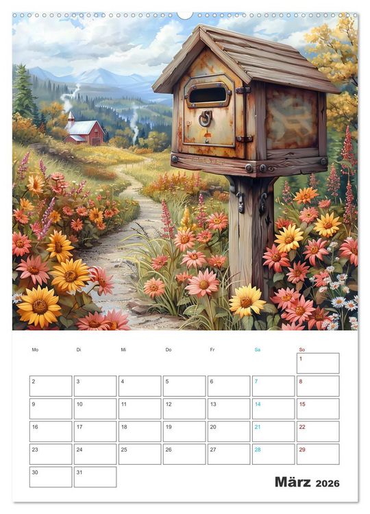 Produktbild: Zeitreise - Der vintage Briekasten Kalender (Wandkalender 2026 DIN A2 hoch), CALVENDO Monatskalender