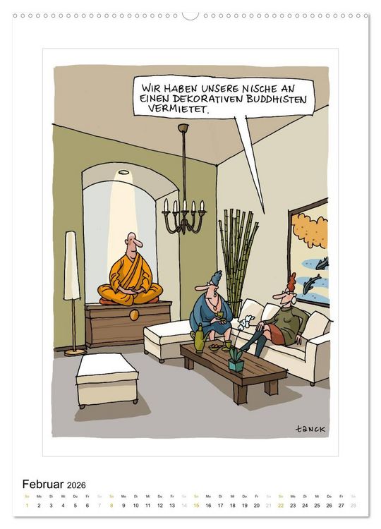Produktbild: Betongold lacht - Cartoons (Wandkalender 2026 DIN A2 hoch), CALVENDO Monatskalender