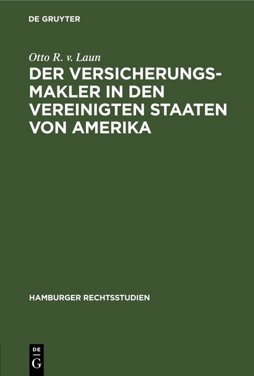 Produktbild: Der Versicherungsmakler in den Vereinigten Staaten von Amerika