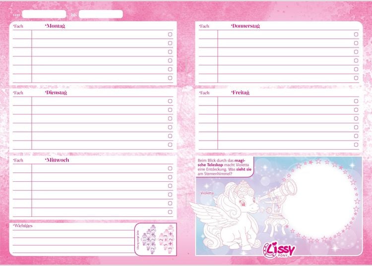 Produktbild: Lissy PONY Hausaufgabenheft Grundschule