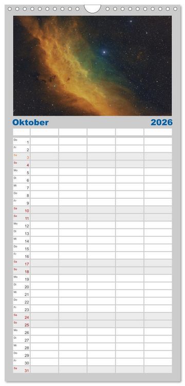 Produktbild: Familienplaner 2026 - Juwelen der Nacht mit 5 Spalten (Wandkalender, 21 x 45 cm) CALVENDO