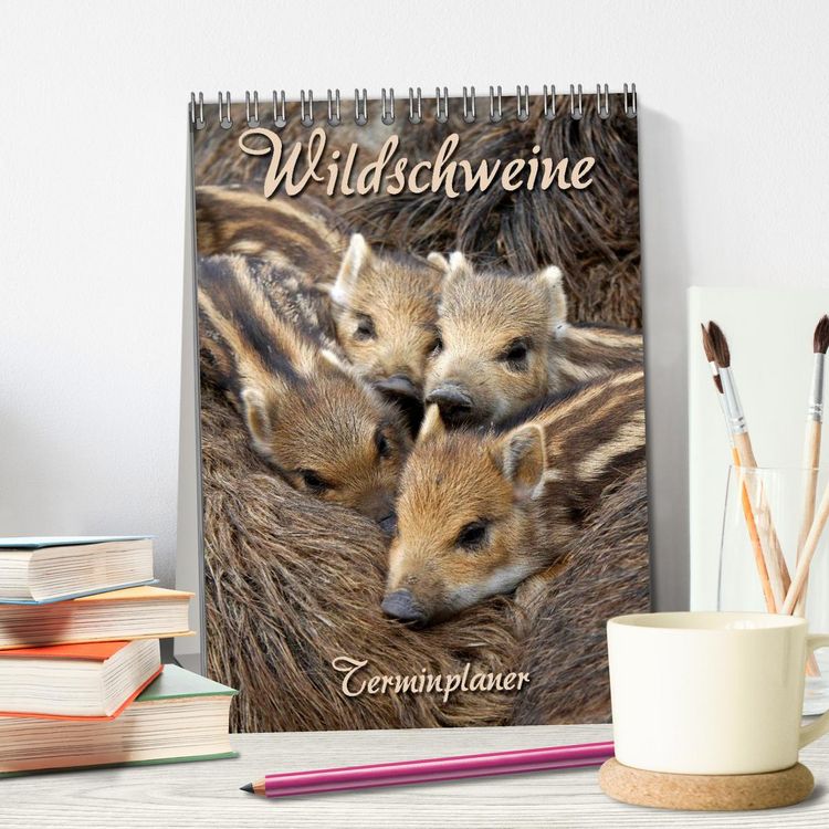 Produktbild: Wildschweine (Tischkalender 2026 DIN A5 hoch), CALVENDO Monatskalender
