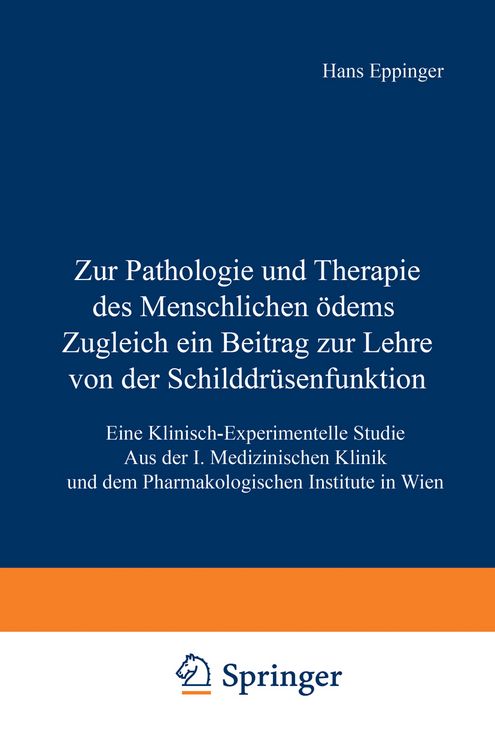 Produktbild: Zur Pathologie und Therapie des Menschlichen &Ouml;dems Zugleich ein Beitrag zur Lehre von der Schilddr&uuml;senfunktion