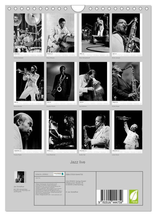 Produktbild: Jazz live (Wandkalender 2026 DIN A4 hoch), CALVENDO Monatskalender