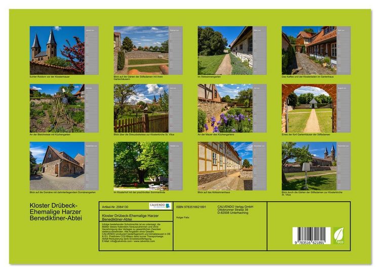 Produktbild: Kloster Dr&uuml;beck-Ehemalige Harzer Benediktiner-Abtei (Wandkalender 2026 DIN A3 quer), CALVENDO Monatskalender