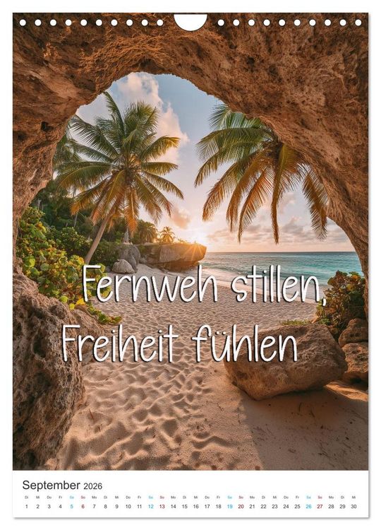 Produktbild: Tr&auml;umen unter Palmen (Wandkalender 2026 DIN A4 hoch), CALVENDO Monatskalender