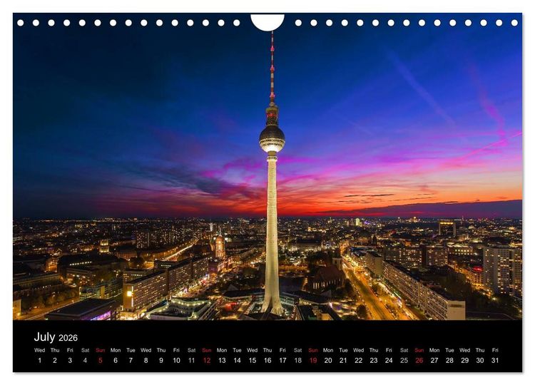 Produktbild: Sunsets of Berlin (Wall Calendar 2026 DIN A4 landscape), CALVENDO 12 Month Wall Calendar