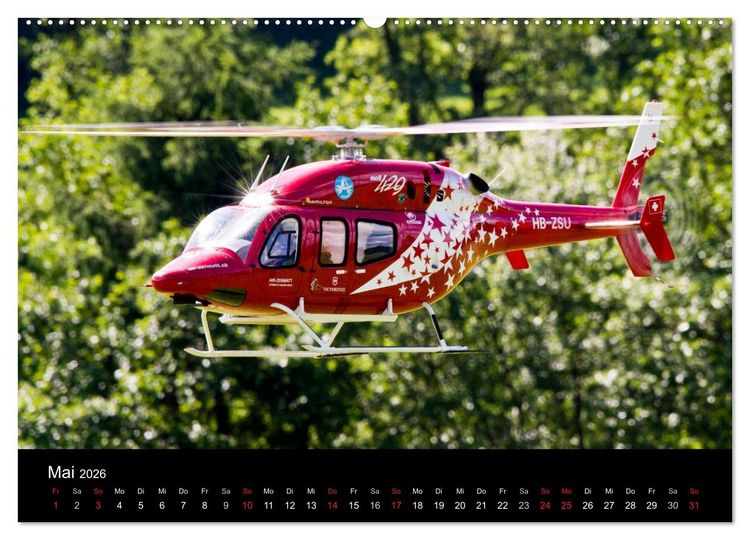 Produktbild: Modellhelis (hochwertiger Premium Wandkalender 2026 DIN A2 quer), Kunstdruck in Hochglanz