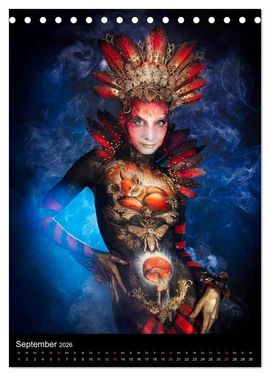 Produktbild: Klangk&ouml;rper - Bodypainting Adventures (Tischkalender 2026 DIN A5 hoch), CALVENDO Monatskalender