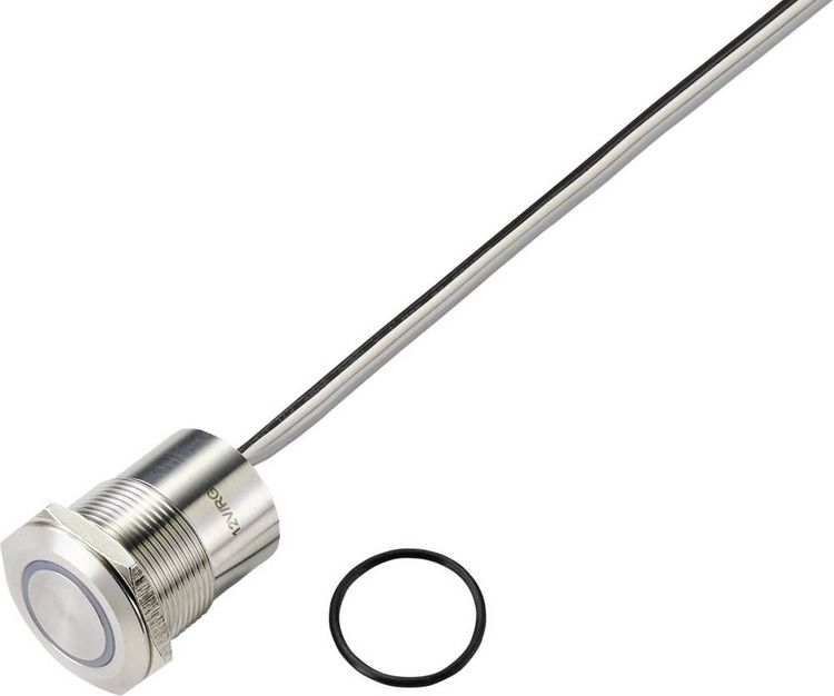Produktbild: TRU COMPONENTS TC-9554804 Sensortaster 24 V 0.5 A 1 x Aus/(Ein) tastend Gr&uuml;n, Rot (&Oslash;) 25 mm IP65 1 St.