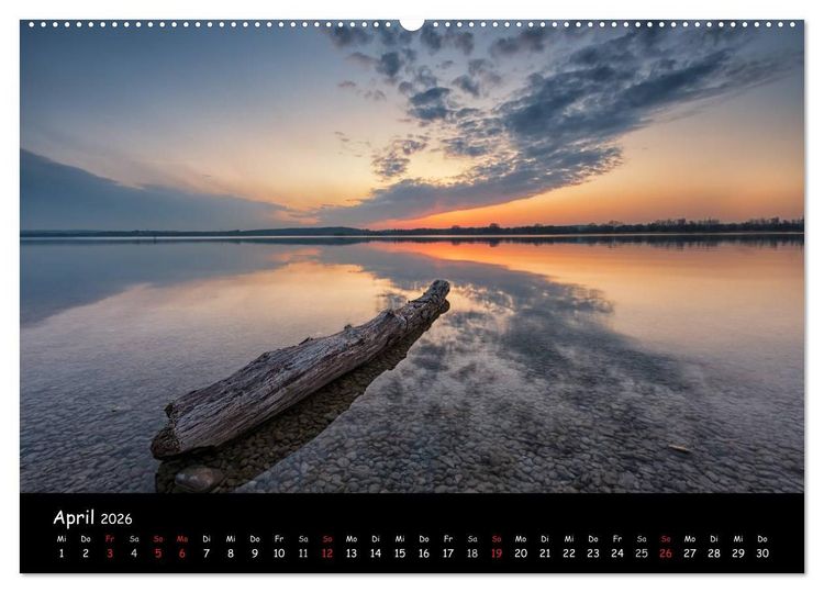 Produktbild: silent minutes - Lichtstimmungen im 5-Seen-Land (Wandkalender 2026 DIN A2 quer), CALVENDO Monatskalender